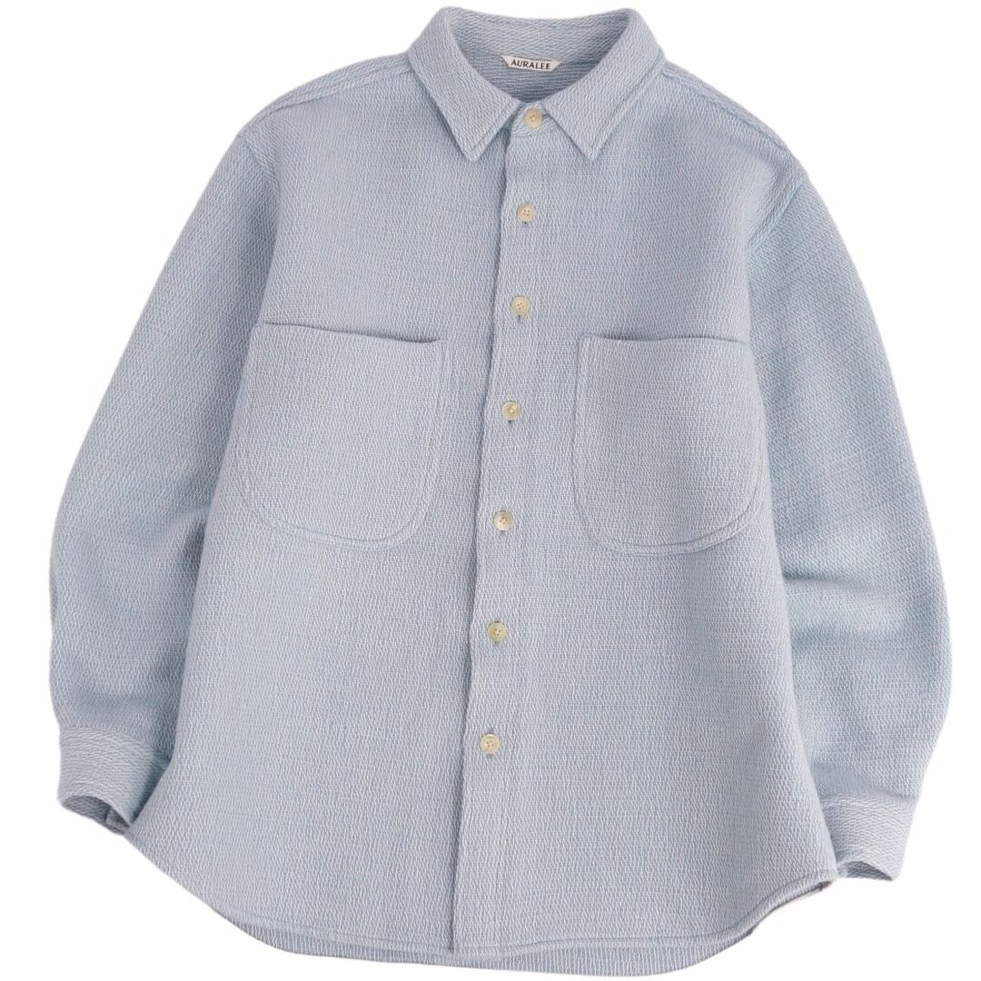 美品 オーラリー AURALEE 22AW シャツ ジャケット 無地 ウール 美品 オーラリー AURALEE 22AW シャツ ジャケット 無地 ウール