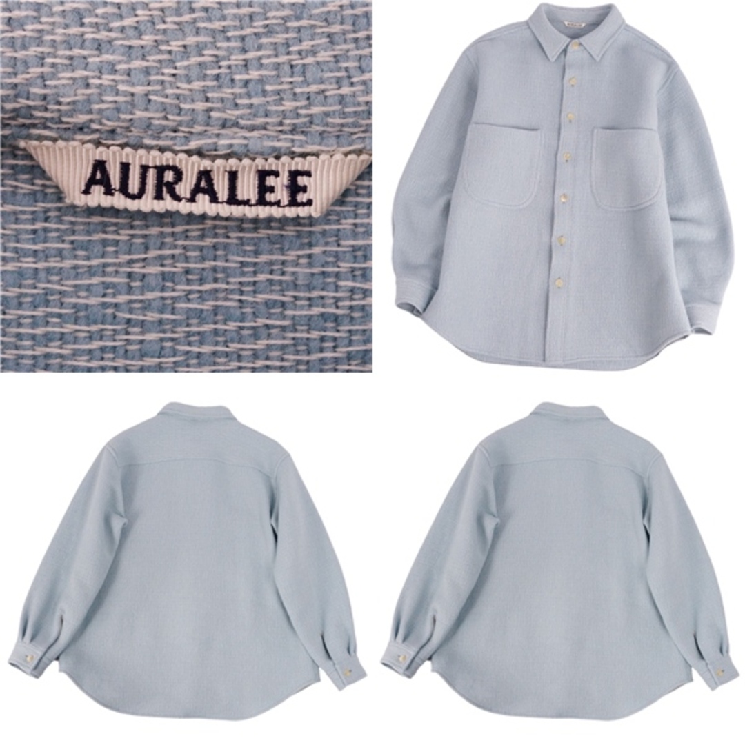美品 オーラリー AURALEE 22AW シャツ ジャケット 無地 ウール 美品 オーラリー AURALEE 22AW シャツ ジャケット 無地 ウール
