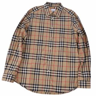 バーバリー(BURBERRY)の美品 バーバリー BURBERRY シャツ ロングスリーブ 長袖 ノバチェック柄 コットン トップス メンズ M ブラウン(シャツ)