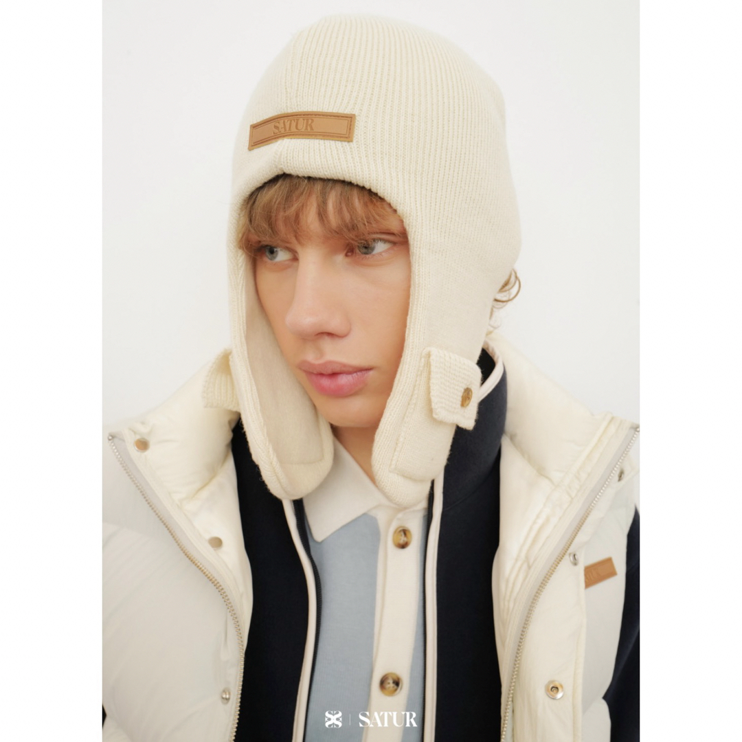 satur Ear flap pocket beanie ビーニー ニット帽レディース