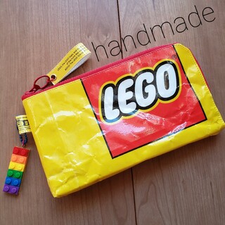 レゴ(Lego)のハンドメイド紙袋リメイクポーチ レゴLEGO L字ファスナー 横長お札ポーチ(ポーチ)