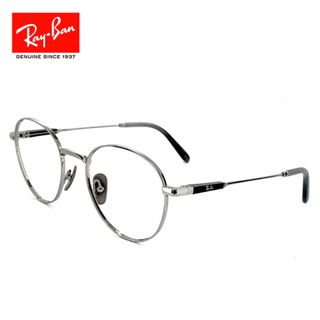 レイバン(Ray-Ban)の【新品】 日本製 レイバン メガネ 眼鏡 rx8782 1002 51mm Ray-Ban 眼鏡 メンズ レディース ユニセックス rb8782 ラウンド ボストン 型 丸メガネ 軽量 チタン フレーム めがね MADE IN JAPAN シルバー(サングラス/メガネ)