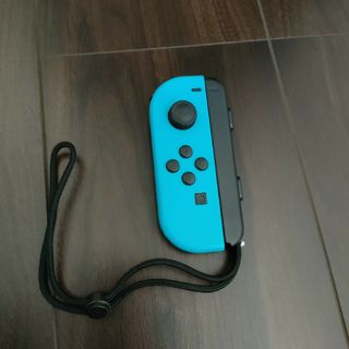 ニンテンドースイッチ(Nintendo Switch)のJoy-Con　ジャンク品　L側　ネオンブルー　ストラップ付(その他)