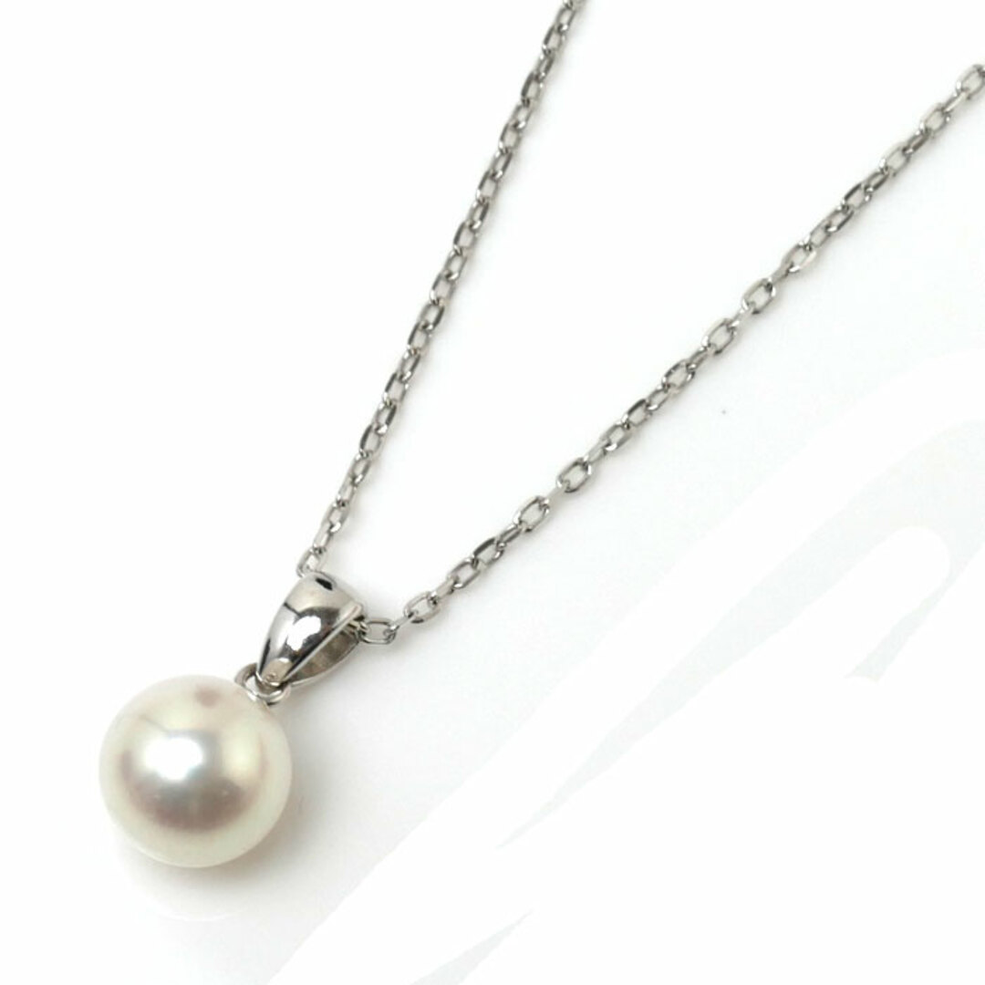 MIKIMOTO ミキモト K18WG ホワイトゴールド ネックレス パール約8.2mm 3.1g 40cm レディース【美品】約11mmチェーン長さ