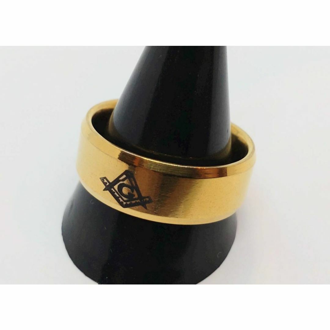 【２４号】秘密結社　リング　指輪　ゴールド　フリーメイソン　イルミナティー メンズのアクセサリー(リング(指輪))の商品写真