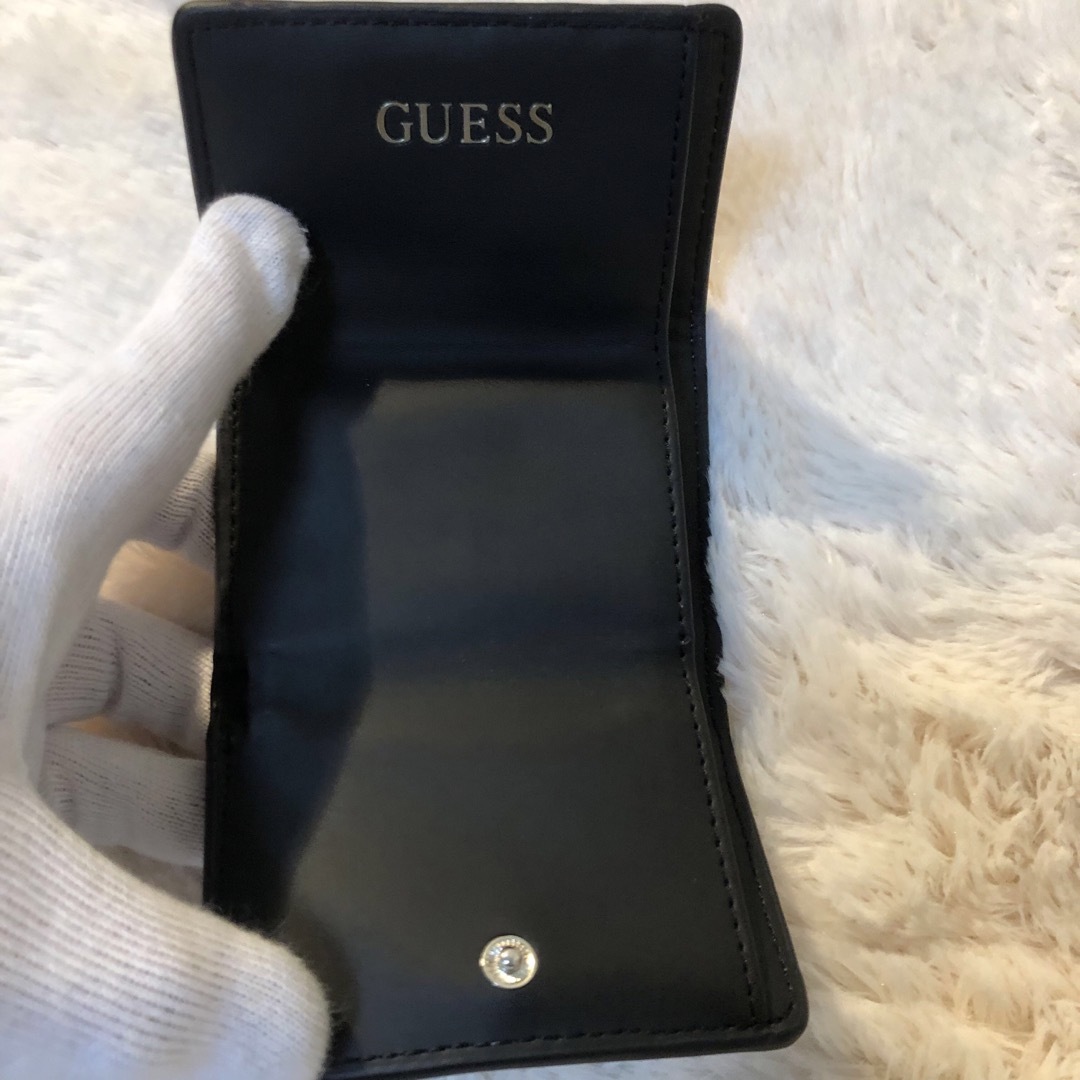GUESS(ゲス)のGUESS ゲス 3つ折り財布 コンパクトウォレット　ブルー　美品 レディースのファッション小物(財布)の商品写真