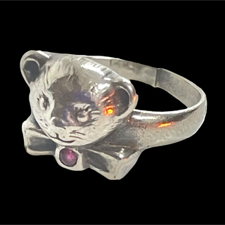 希少 子ライオン  silver 直径約1.5cm 7号 3g リング 指輪(リング(指輪))