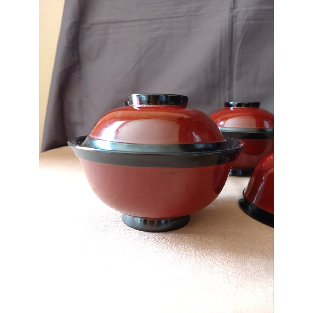 ⑦吸物椀/木製漆器/5客揃/お椀/茶道煎茶/ インテリア/住まい/日用品のキッチン/食器(食器)の商品写真