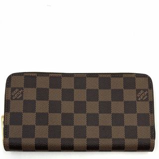 ルイヴィトン(LOUIS VUITTON)の【在庫一掃】LOUIS VUITTON ルイヴィトン 長財布 ダミエ ジッピーウォレット ロングウォレット ラウンドファスナー N41661    ブラウン 茶 ゴールド金具 レディース 美品【中古品】(財布)