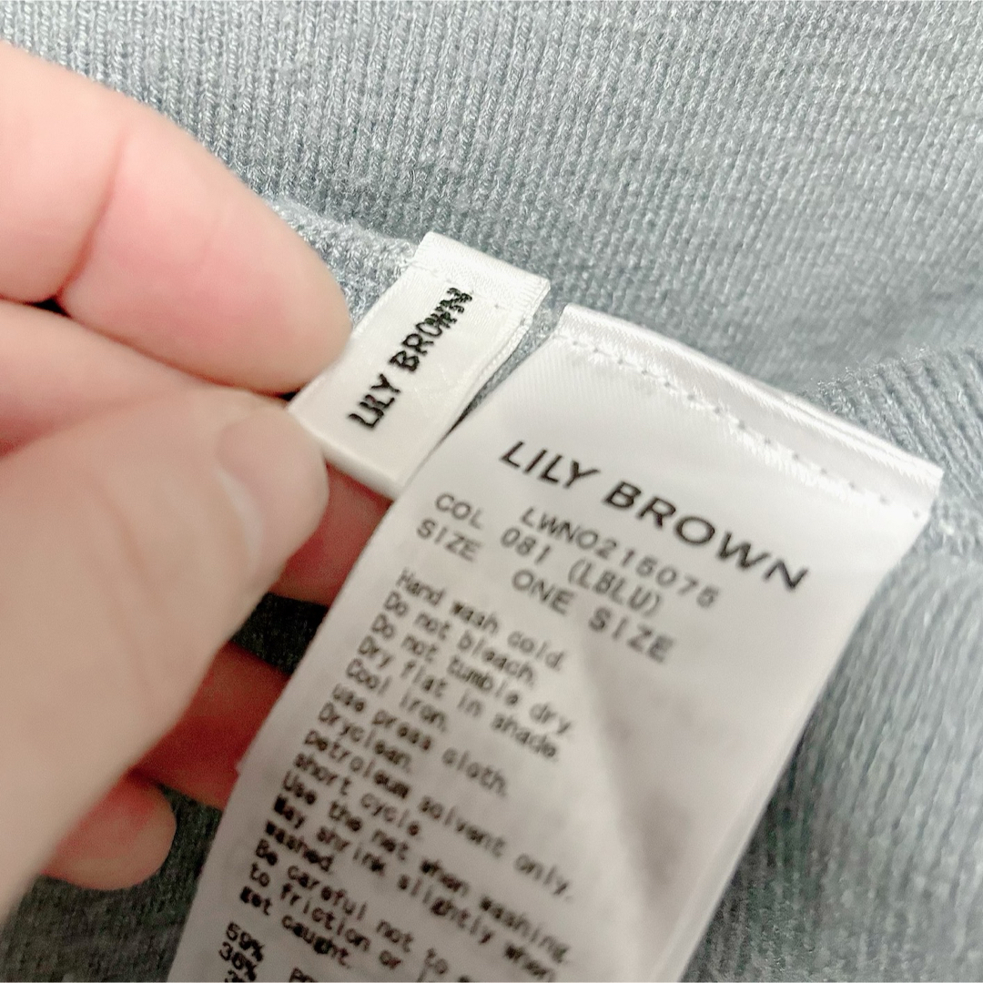 Lily Brown(リリーブラウン)のlily brown 2wayリボンAラインニットワンピース レディースのワンピース(ひざ丈ワンピース)の商品写真