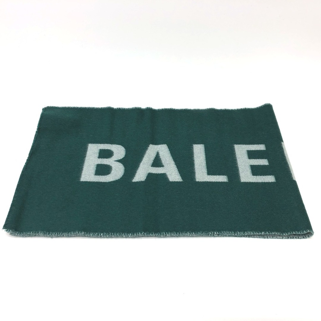 Balenciaga(バレンシアガ)のバレンシアガ BALENCIAGA ロゴ マフラー ウール グリーン 新品同様 レディースのファッション小物(マフラー/ショール)の商品写真