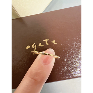 アガット(agete)の美品　アガット　K10 ダイヤモンドピンキーリング(リング(指輪))