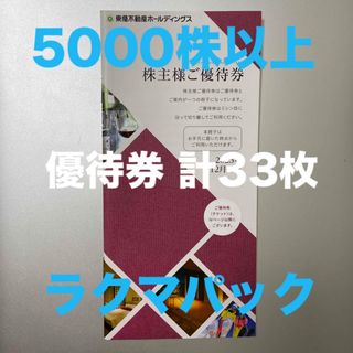 東急不動産ホールディングス 株主優待券 5000株以上(宿泊券)