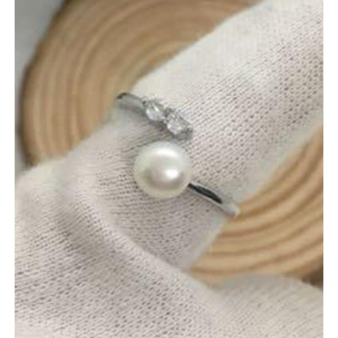 銀　リング　真珠象嵌 レディースのアクセサリー(リング(指輪))の商品写真