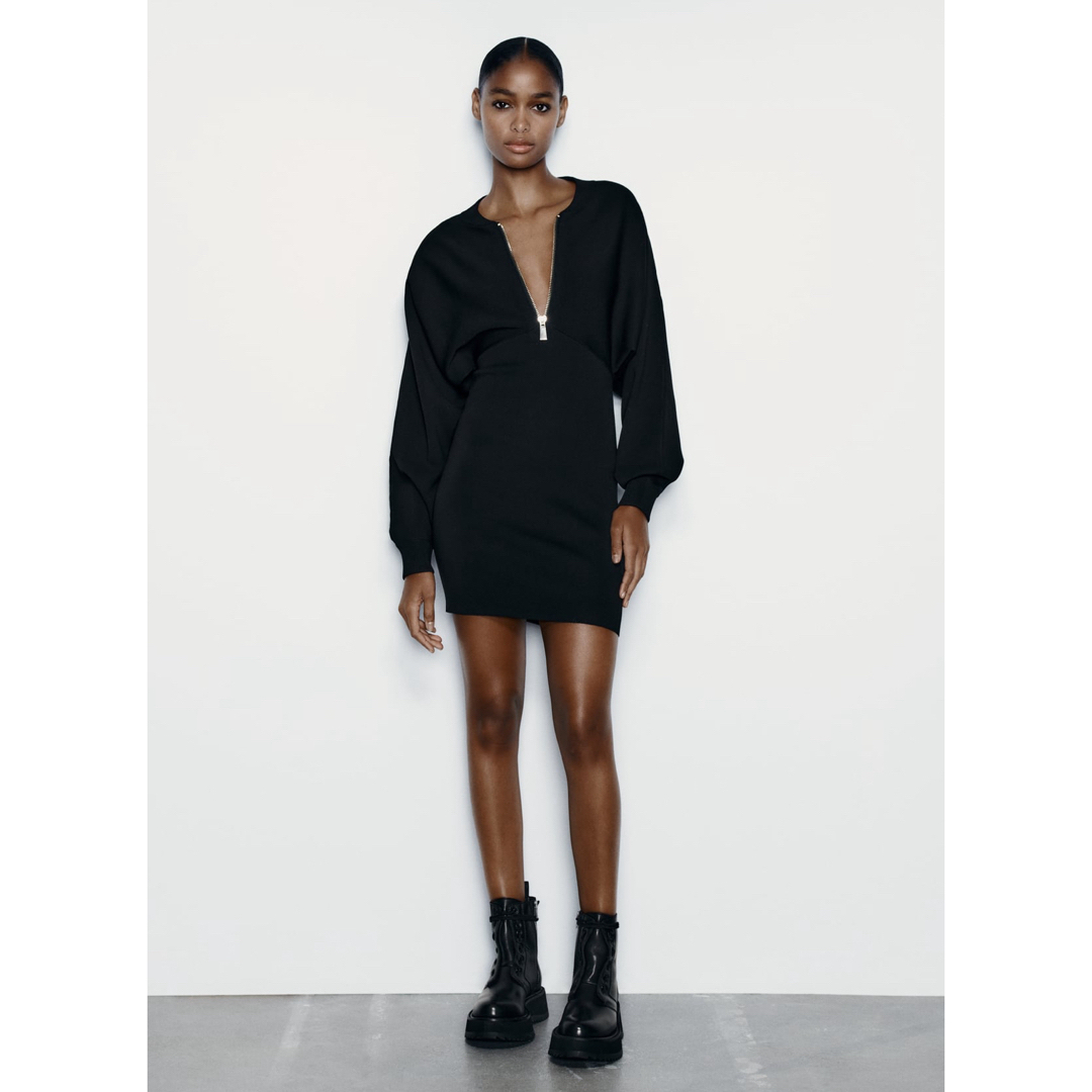 ZARA - ZARA ニットボンバージャケットワンピースの通販 by るる ZARA - ZARA ニットボンバージャケットワンピースの通販 by るる