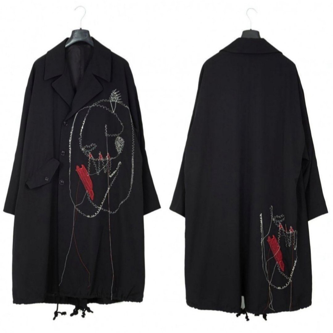 Yohji Yamamoto POUR HOMME(ヨウジヤマモトプールオム)の限定価格！ヨウジヤマモト プールオム 16AW 宮沢りえ刺繍コート  未使用品！ メンズのジャケット/アウター(モッズコート)の商品写真