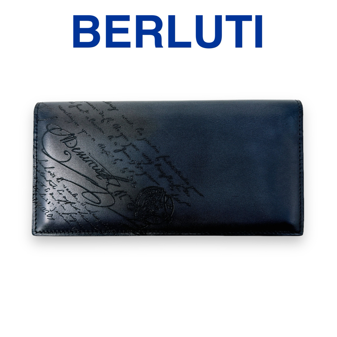 Berluti(ベルルッティ)のベルルッティ サンタル カリグラフィ スクリットレザー 長財布 ブラック グレー メンズのファッション小物(長財布)の商品写真