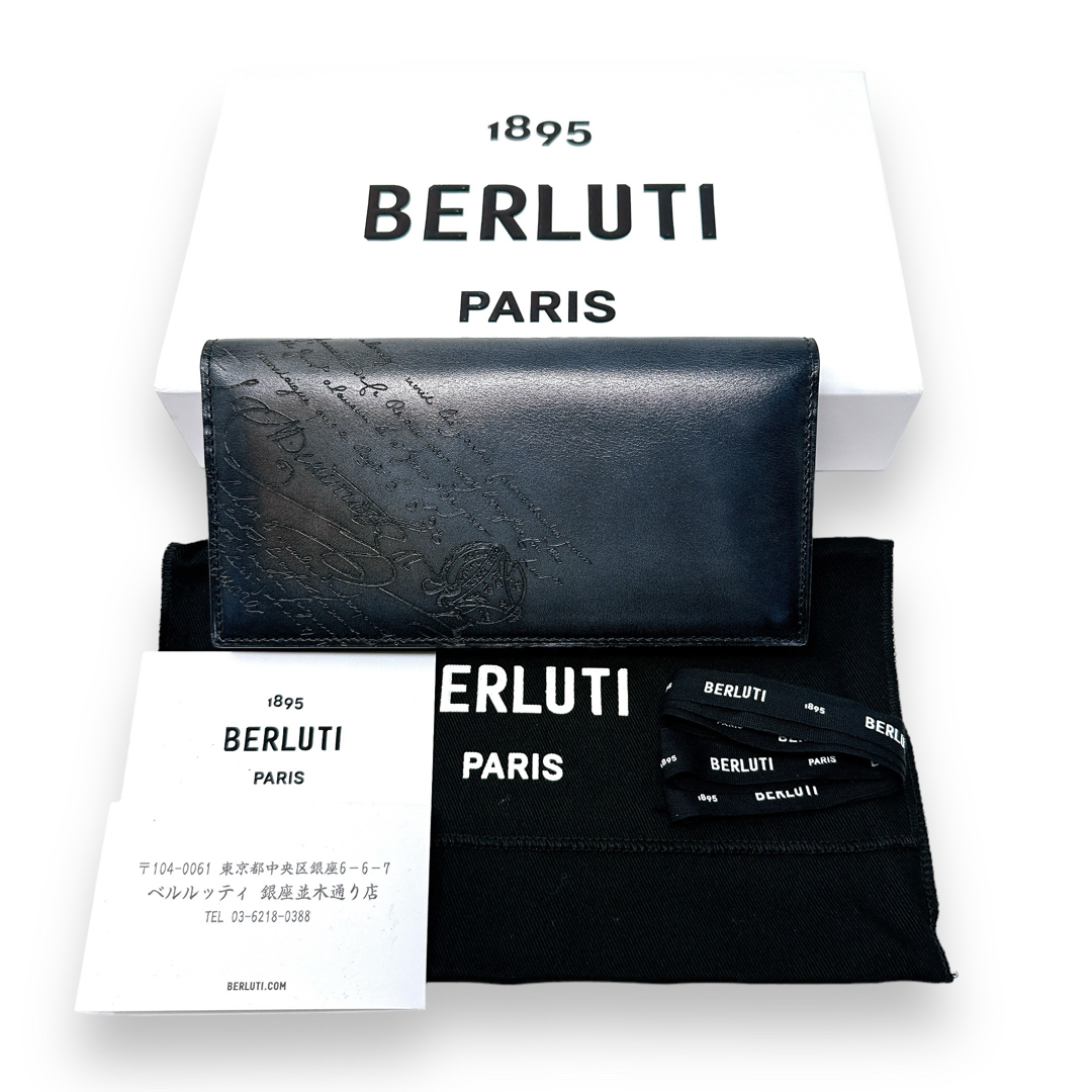 Berluti(ベルルッティ)のベルルッティ サンタル カリグラフィ スクリットレザー 長財布 ブラック グレー メンズのファッション小物(長財布)の商品写真