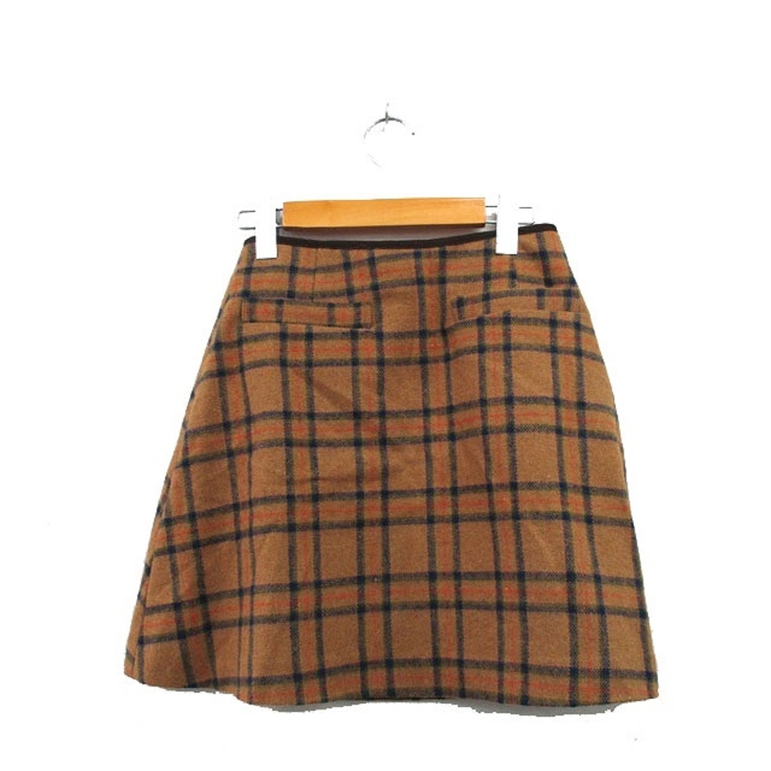 dazzlin(ダズリン)のダズリン dazzlin ラップスカート ミニ ベルト チェック M ブラウン レディースのスカート(ミニスカート)の商品写真