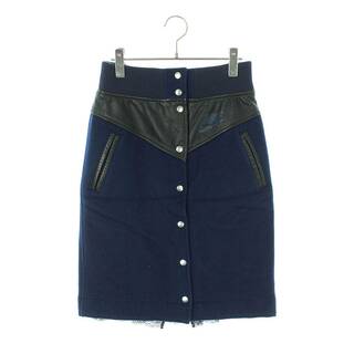 ナイキ(NIKE)のナイキ ×サカイ Sacai  Windrunner Women's Skirt 802264-452 ウィンドランナーレザー切替ウールスカート レディース S(ひざ丈スカート)