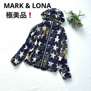マークアンドロナ(MARK&LONA)の極美品❗️マーク&ロナ　S ブルゾン　ジャケット　スカル　スター総柄　ブルー(ウエア)