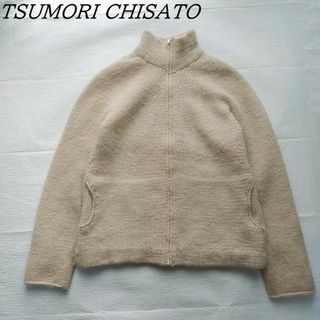 ツモリチサト(TSUMORI CHISATO)のツモリチサト　リバーシブル　ニット　ブルゾン　防風セーター　ベージュ(ニット/セーター)