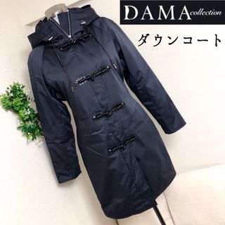 美品【DAMAcollection】Lサイズキルティング中綿コート 紺ネイビー