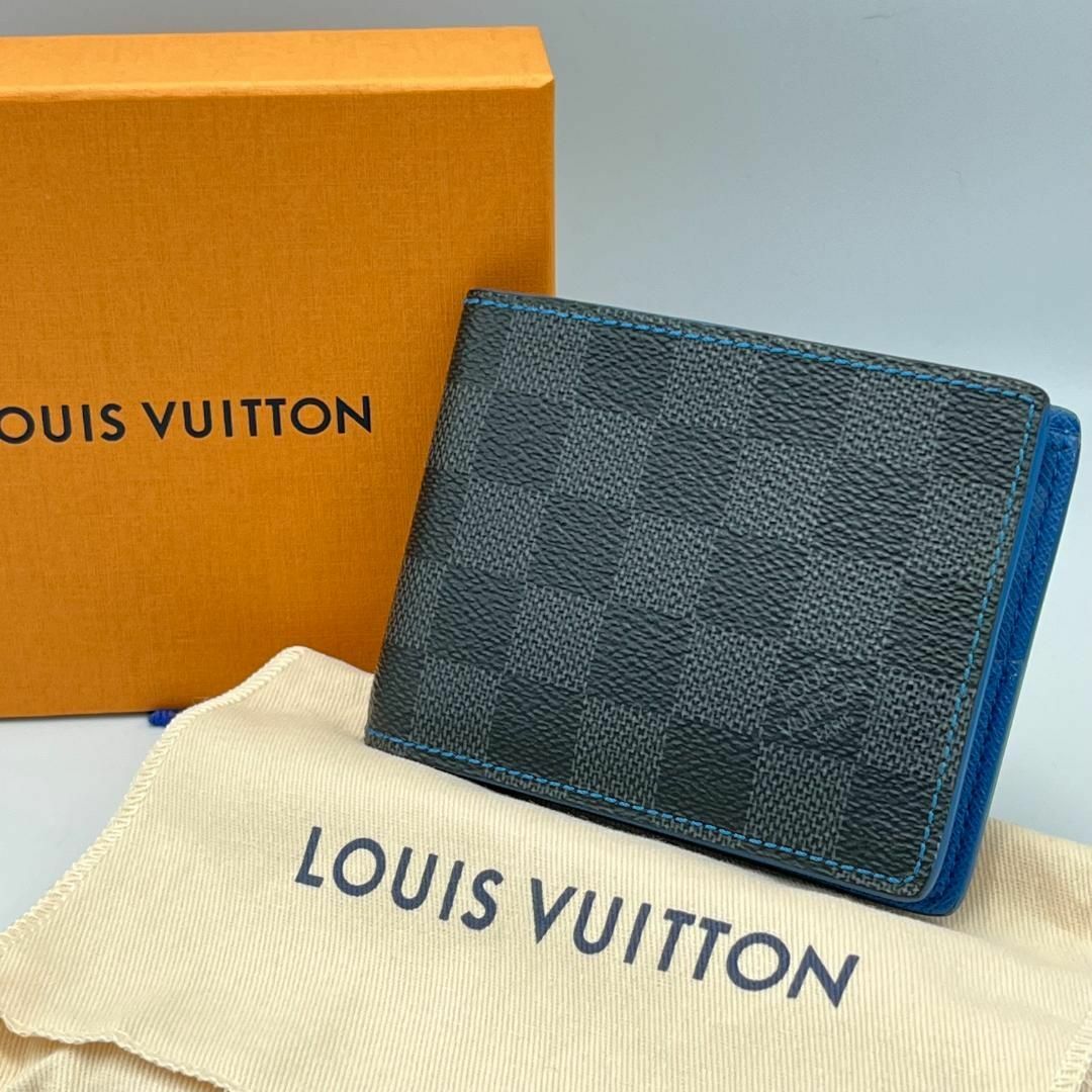 LOUIS VUITTON 札入 ポルトフォイユスレンダー ダミエ・グラフィットブルー