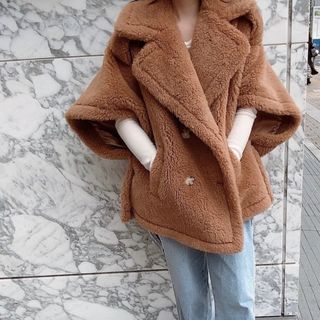 moripon🐻Teddy Coat キャメル(毛皮/ファーコート)