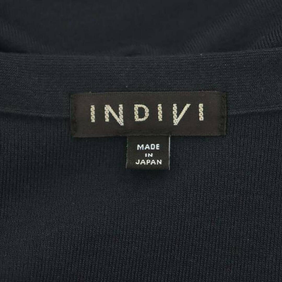 INDIVI(インディヴィ)のインディヴィ ミドル丈カーディガン ラップカーディガン 八分袖 濃紺 レディースのトップス(カーディガン)の商品写真