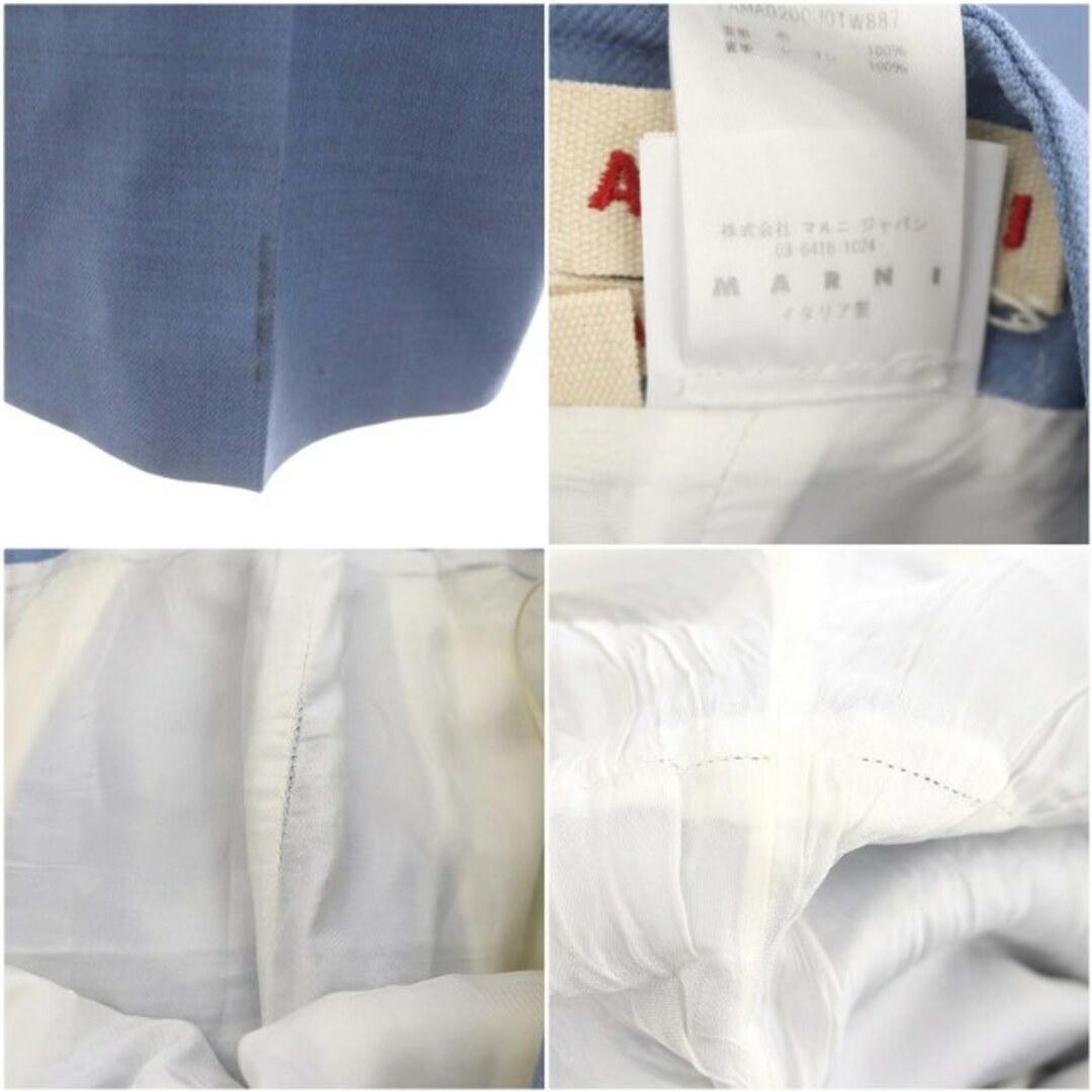 Marni(マルニ)のマルニ ベルテッド ワイド パンツ ベルト付き 40 サックスブルー /MI レディースのパンツ(その他)の商品写真