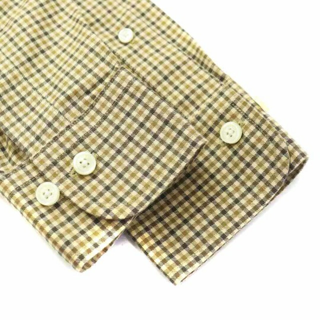 Brooks Brothers(ブルックスブラザース)のBROOKS BROTHERS ダブルボタンシャツ 長袖 チェック XS 茶 メンズのトップス(シャツ)の商品写真