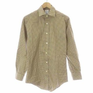 ブルックスブラザース(Brooks Brothers)のBROOKS BROTHERS ダブルボタンシャツ 長袖 チェック XS 茶(シャツ)