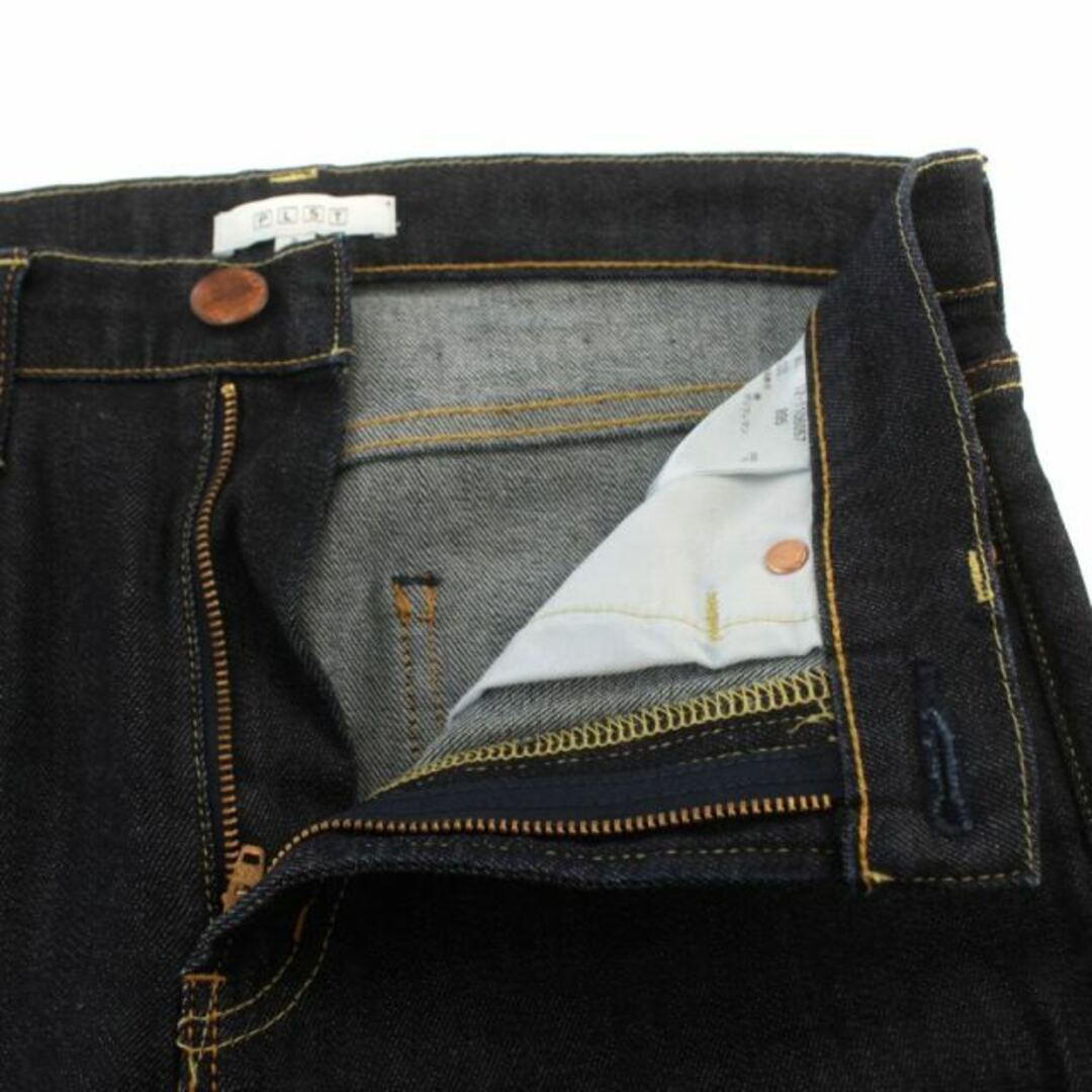 PLST(プラステ)のプラステ スリムテーパードジーンズ  ジップフライ インディゴブルー レディースのパンツ(デニム/ジーンズ)の商品写真