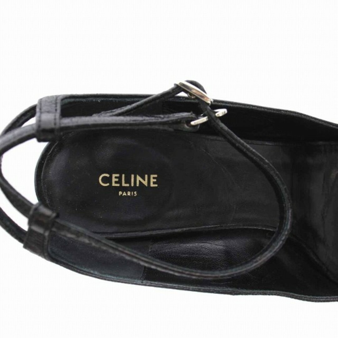 celine(セリーヌ)のセリーヌ パンプス ローヒール ポインテッドトゥ アンクルストラップ 36 黒 レディースの靴/シューズ(ハイヒール/パンプス)の商品写真