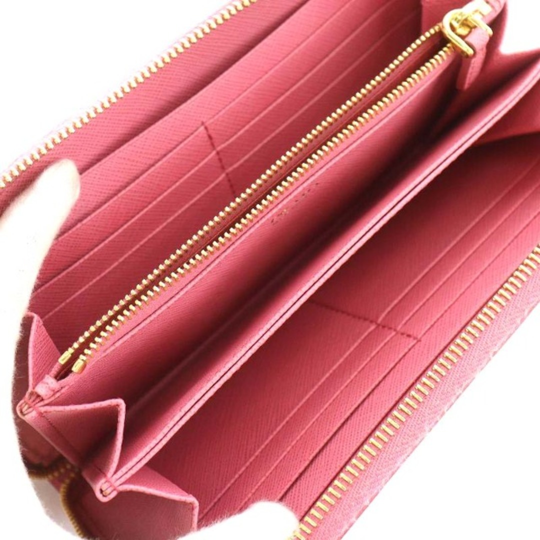PRADA(プラダ)のプラダ サフィアーノ シャイン ロゴ 長財布 ラウンドファスナー レザー ピンク レディースのファッション小物(財布)の商品写真