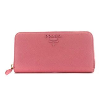 プラダ(PRADA)のプラダ サフィアーノ シャイン ロゴ 長財布 ラウンドファスナー レザー ピンク(財布)