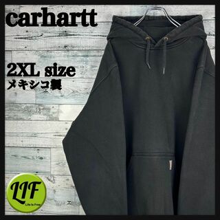 カーハート(carhartt)のカーハート メキシコ製 ロゴタグ 肉厚 スウェットパーカー ブラック XXL(パーカー)