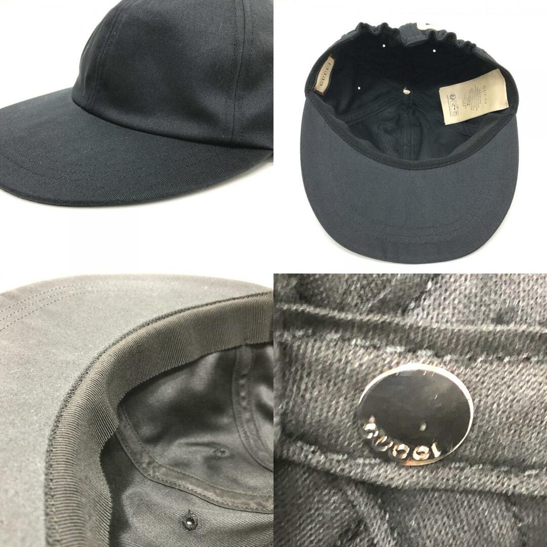 Gucci(グッチ)のグッチ GUCCI キャップ 751400 ベースボールキャップ 帽子 コットン ブラック 未使用 レディースの帽子(その他)の商品写真