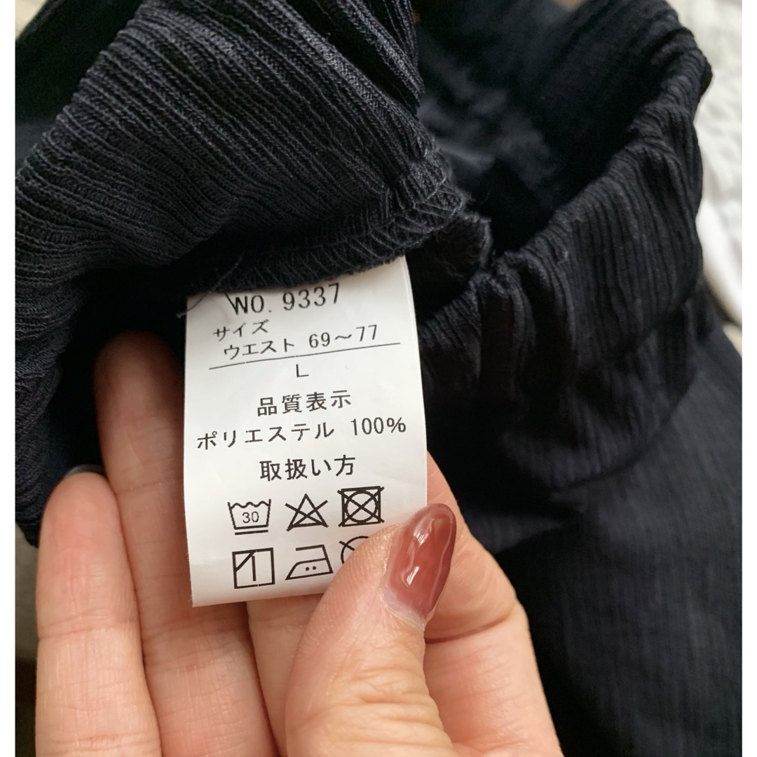 カジュアルボトムス パンツ ブラック 黒 ウエストゴム ポケット 上品 シンプル レディースのパンツ(カジュアルパンツ)の商品写真