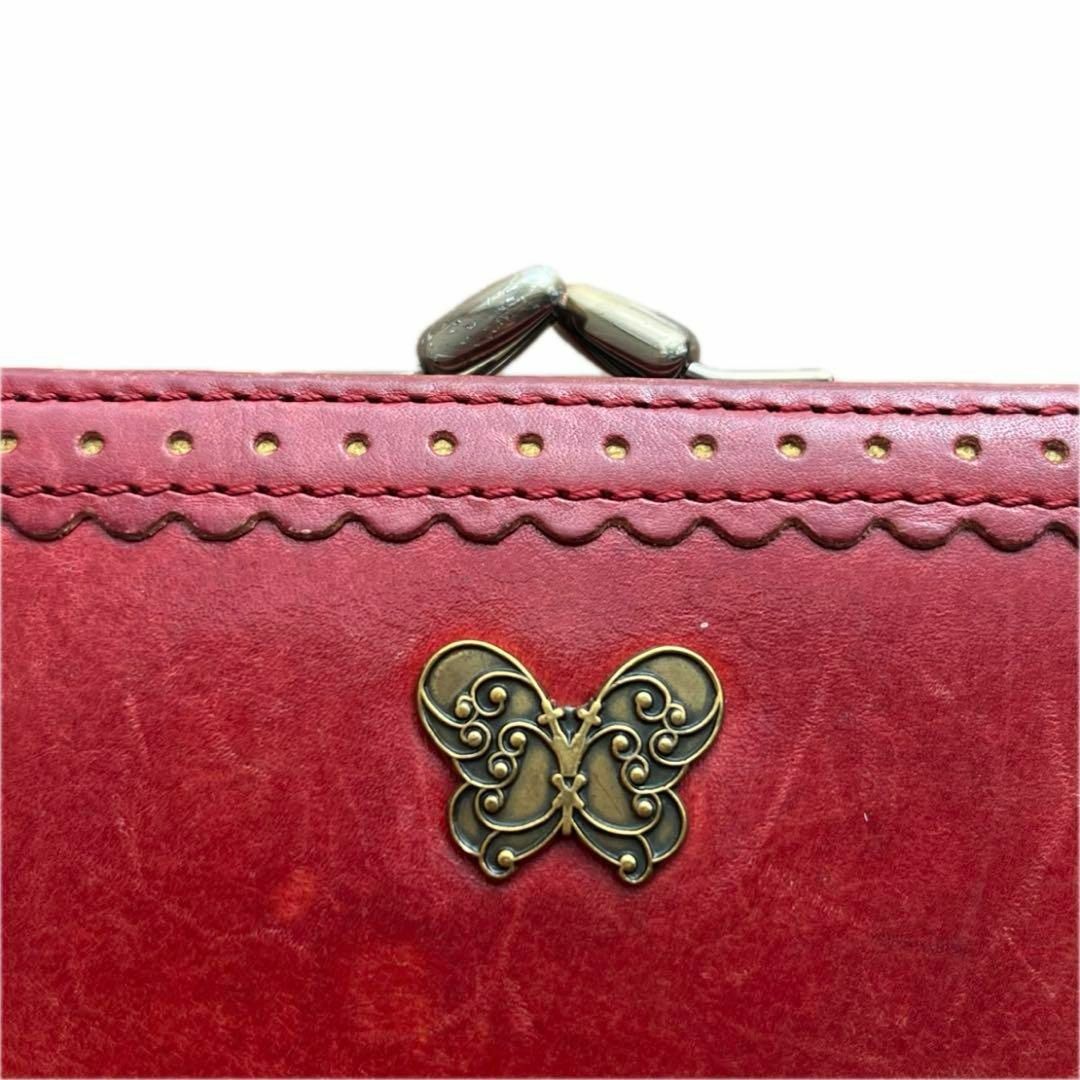 ANNA SUI(アナスイ)のANNA SUI アナスイ 二つ折り財布 がま口 レッド 赤 レディースのファッション小物(財布)の商品写真