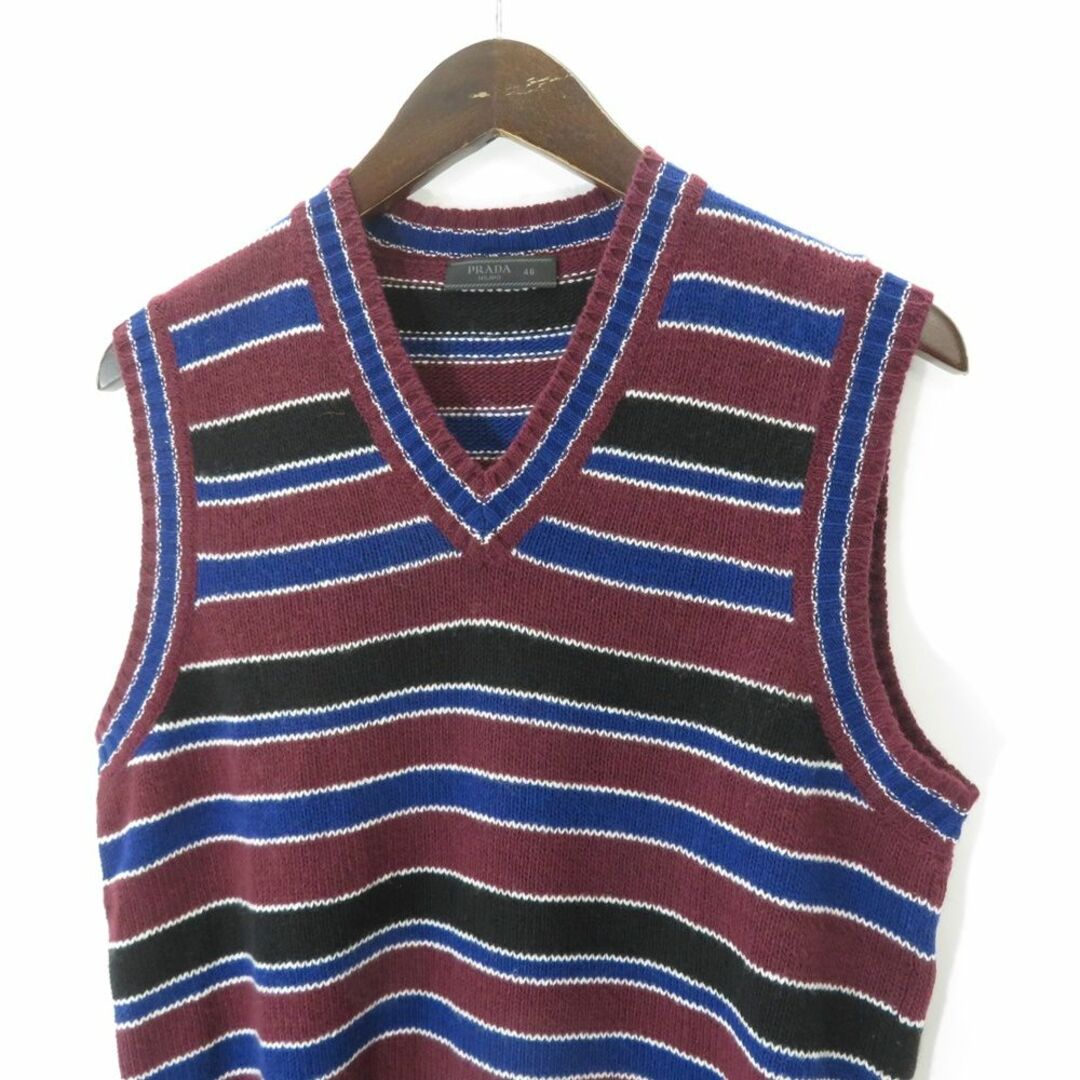 PRADA(プラダ)のPRADA BORDER KNIT VEST メンズのトップス(ベスト)の商品写真