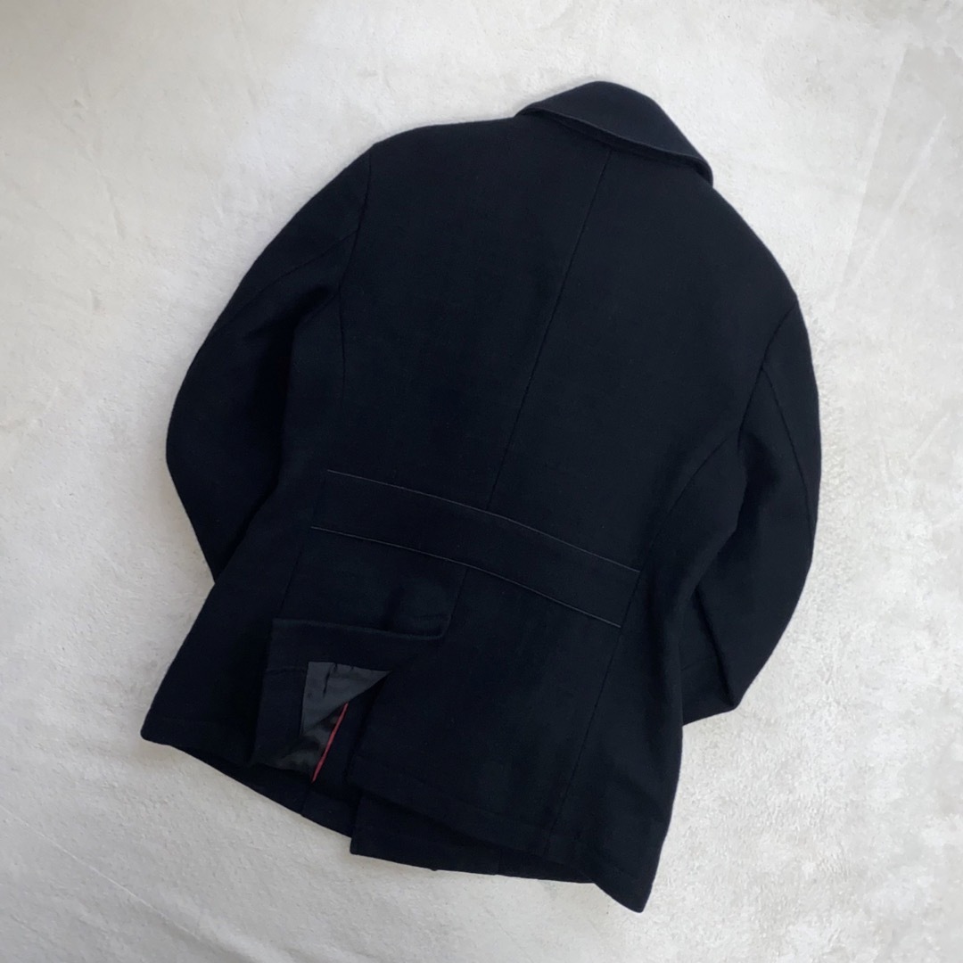BURBERRY BLACK LABEL(バーバリーブラックレーベル)のBURBERRY BLACK LABEL  PEA COAT 黒　L 三陽商会 メンズのジャケット/アウター(ピーコート)の商品写真