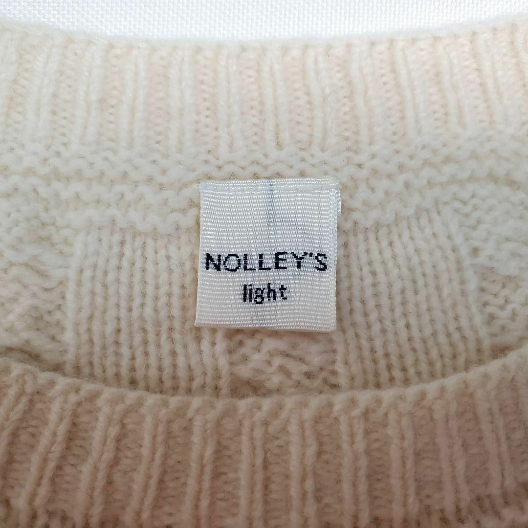 NOLLEY'S(ノーリーズ)のノーリーズ(38)白色長袖ケーブル編みニットセーター レディースのトップス(ニット/セーター)の商品写真