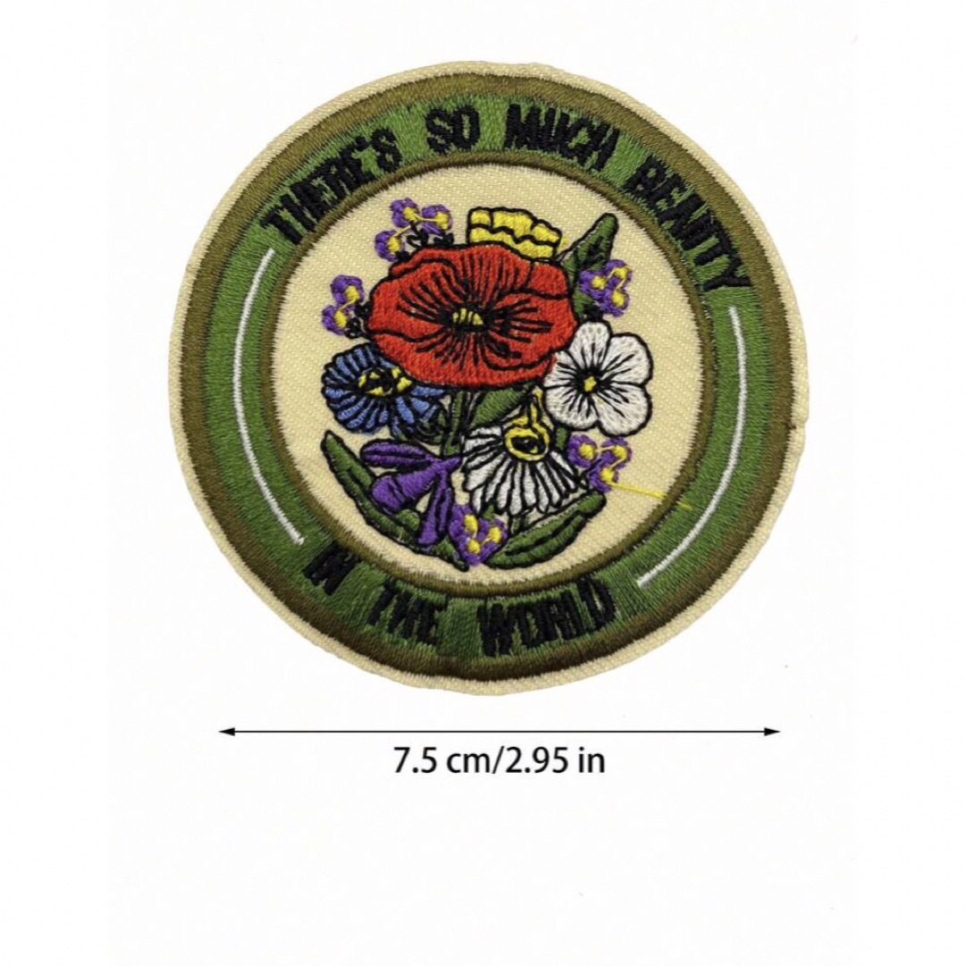 ZARA(ザラ)のアイロンワッペン 刺繍 アップリケ 軍隊 フラワー  ハンドメイドの素材/材料(各種パーツ)の商品写真