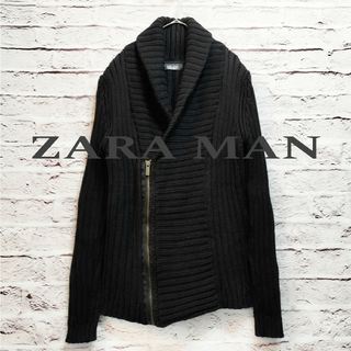 ザラ(ZARA)の【リブ編み】ザラ ZARA アシンメトリー ショールカラー ニット(ニット/セーター)