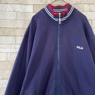 FILA - 143 フィラ ジャージ セットアップ ネイビー サイドライン L