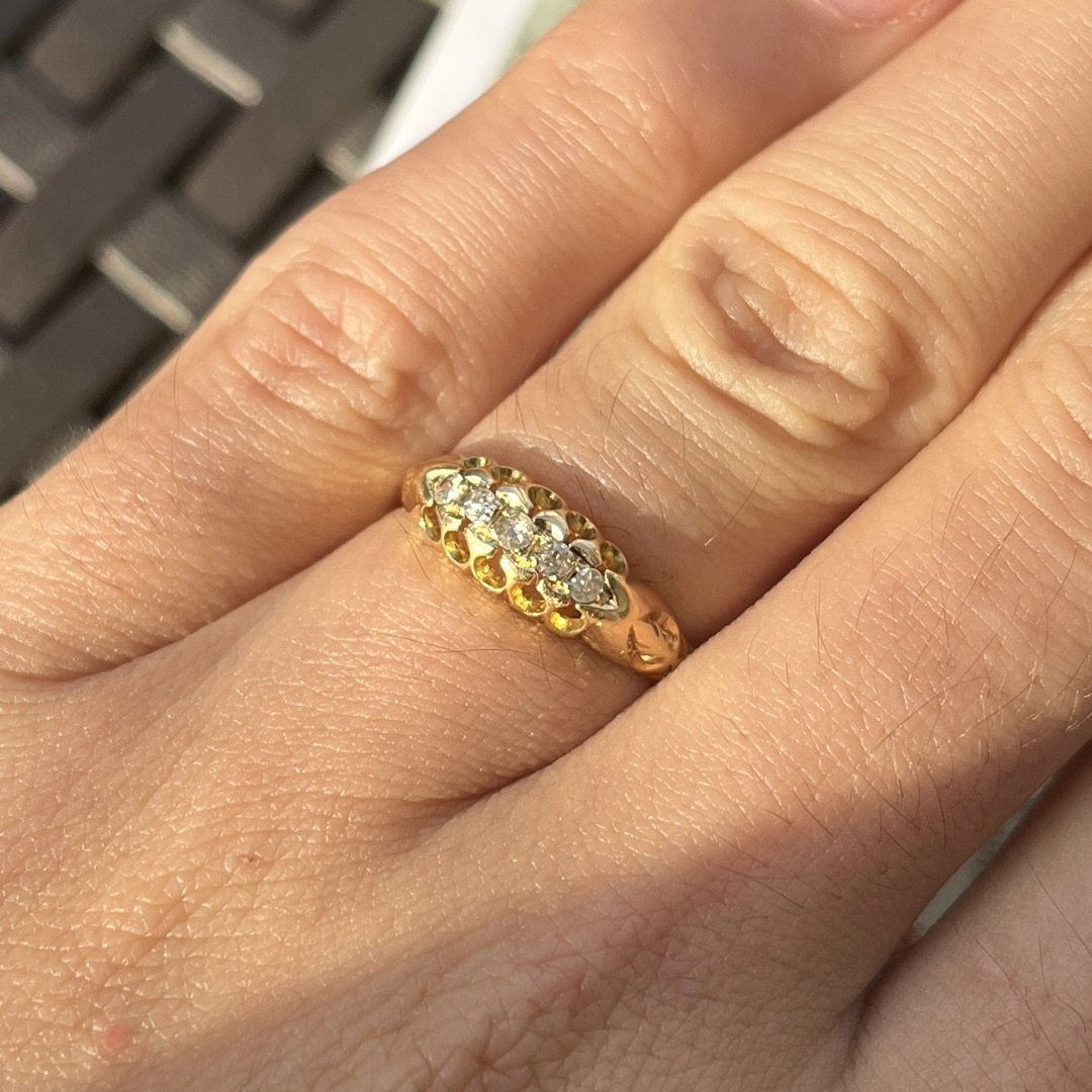 英国 イギリス ヴィンテージ 18金 18k ジプシーリング 英国 イギリス ヴィンテージ 18金 18k ジプシーリング