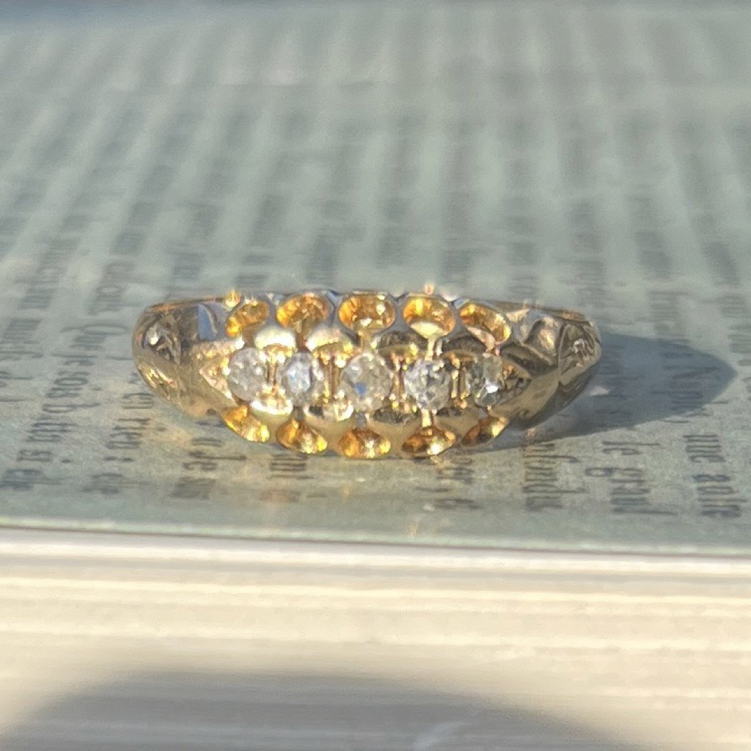 英国 イギリス ヴィンテージ 18金 18k ジプシーリング 英国 イギリス ヴィンテージ 18金 18k ジプシーリング