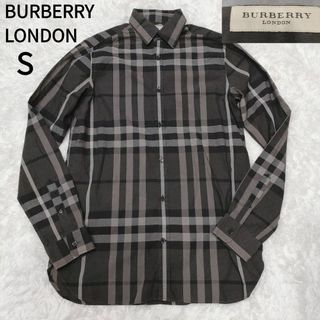 BURBERRY - 【美品】Burberry 長袖ノバチェックノーカラーシャツ